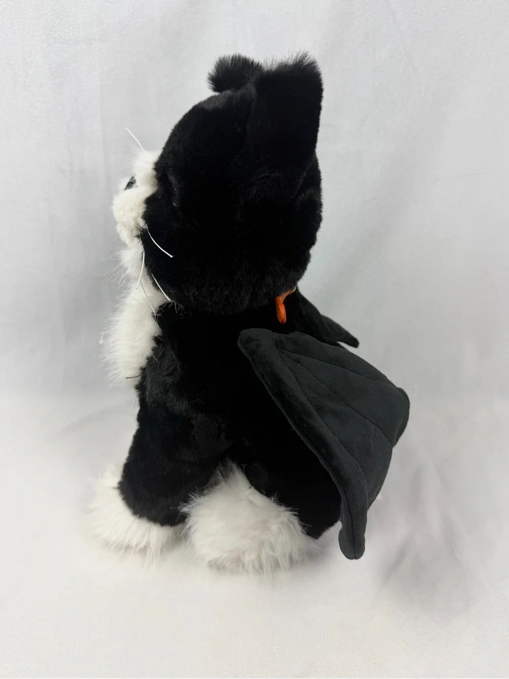Pottery Barn Jinxy Boo Bat Wing Cat Shaped Pillow Plush 9X12 Black Halloween NWT